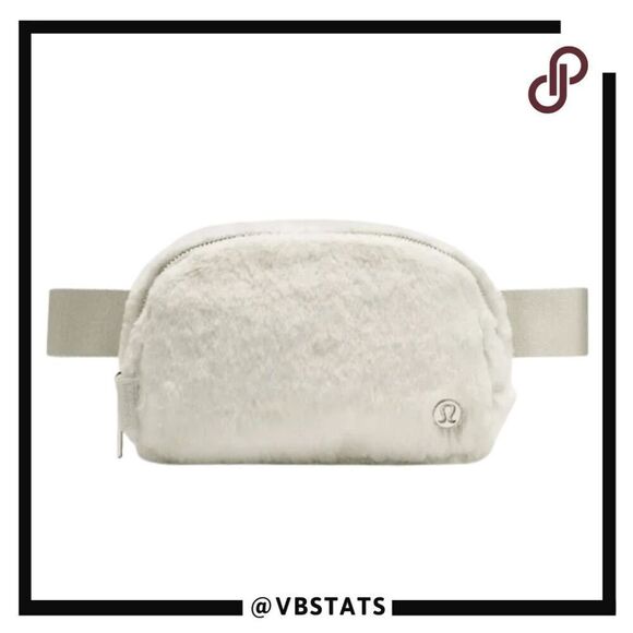 Lululemon Women's Everywhere Plush Fleece Belt Bag 1L Bone Silver One Size NWT - Picture 1 of 14